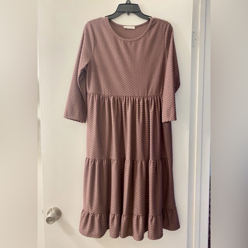 Reborn J Purple Swiss Dot Dress Size Large